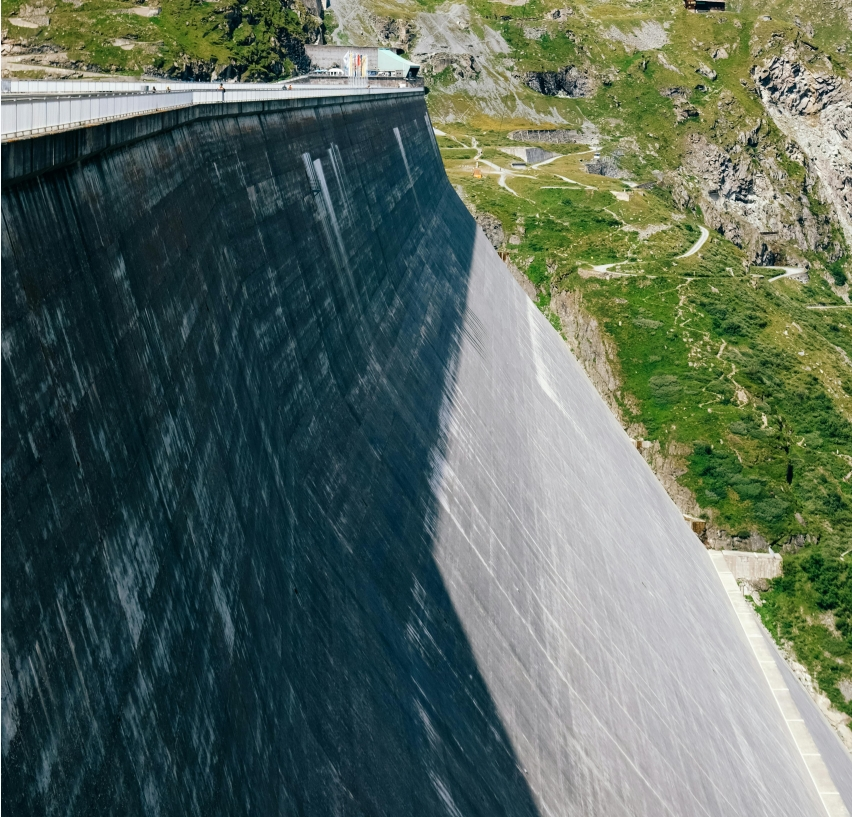 a big dam made of high density concrete